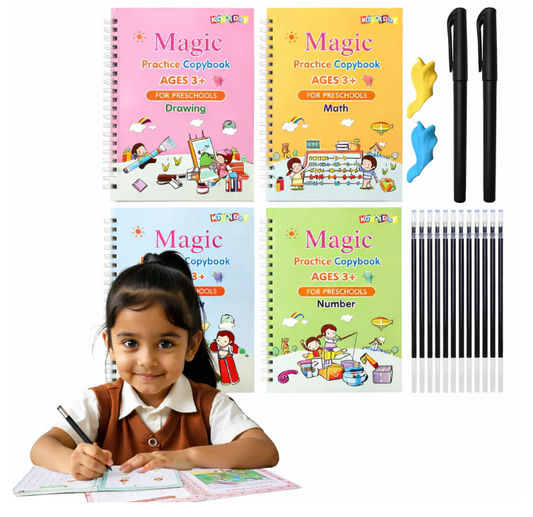 Sank Magic Practice Copybook (4 BOOKS,1 PEN,1 GRIP,10 REFILL)